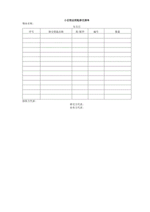 小区物业钥匙移交清单.docx