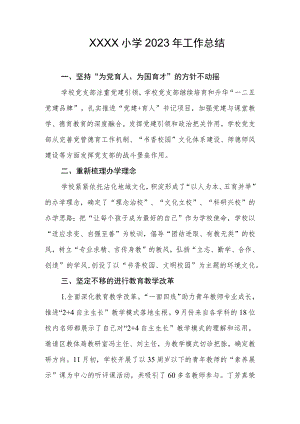 小学2023年工作总结.docx