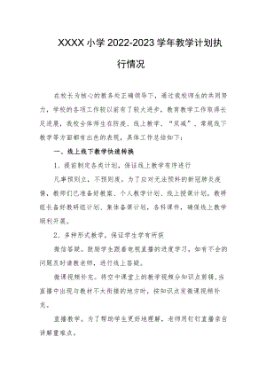 小学2022-2023学年教学计划执行情况.docx
