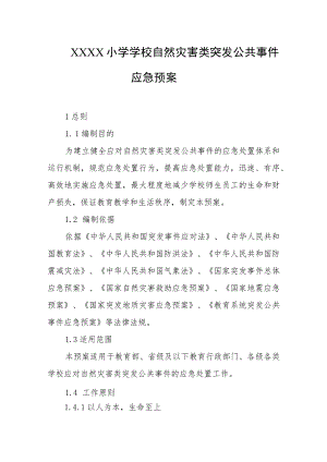 小学学校自然灾害类突发公共事件应急预案.docx