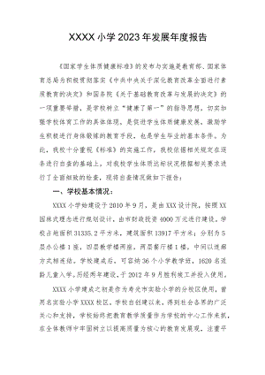 小学2023年发展年度报告.docx