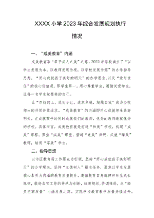 小学2023年综合发展规划执行情况.docx