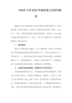 小学2023年度体育工作自评报告.docx