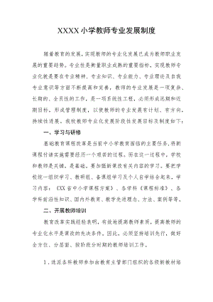 小学教师专业发展制度.docx