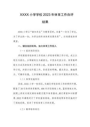 小学学校2023年体育工作自评结果.docx