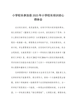 小学校长参加县2023年小学校长培训班心得体会三篇.docx