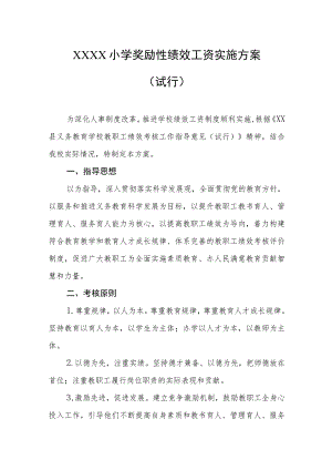 小学奖励性绩效工资实施方案（试行）.docx