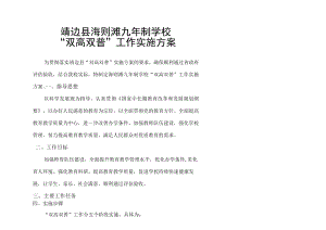 海则滩九年制学校“双高双普”实施方案.docx