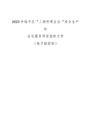 2023年临平区“三场所二企业”安全生产社会化服务项目招标文件.docx