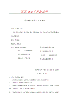关于成立应急队伍的通知模板.docx