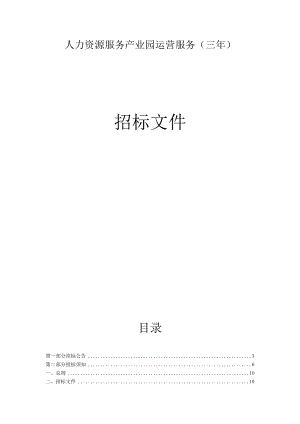 人力资源服务产业园运营服务（三年）招标文件.docx