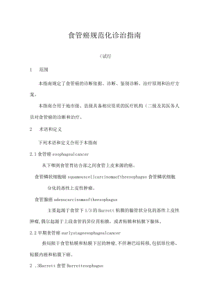 食管癌规范方案化诊治指南.docx