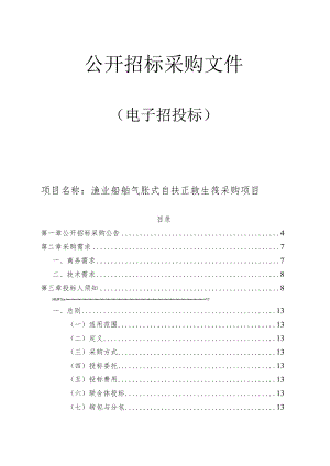 渔业船舶气胀式自扶正救生筏采购项目招标文件.docx