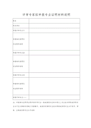 评审专家拟申报专业证明材料说明.docx