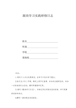 跟岗学习实践研修日志.docx