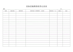 设备设施维护保养记录表.docx