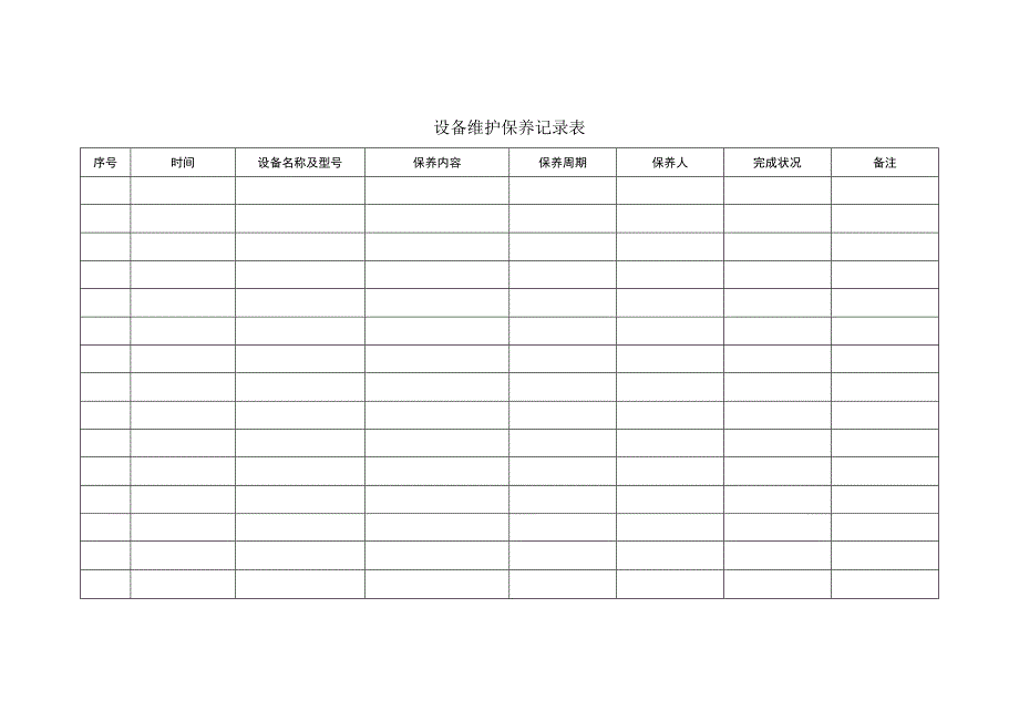 设备维护保养记录表.docx_第1页