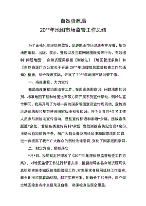 自然资源局地图市场监管工作总结.docx