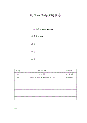 风险和机遇控制程序.docx