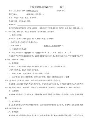 工程建设领域劳动合同.docx