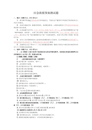 应急救援预案测试题.docx