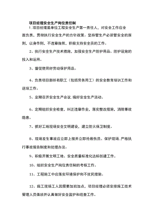 项目经理安全生产岗位责任制.docx