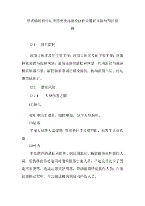 带式输送机传动滚筒更换标准检修作业潜在风险与预控措施.docx
