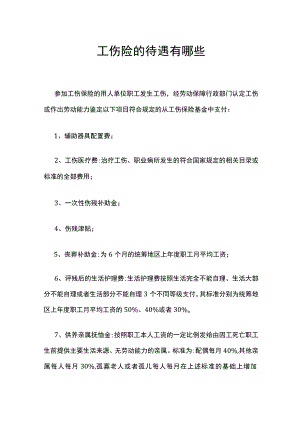 工伤险的待遇有哪些.docx