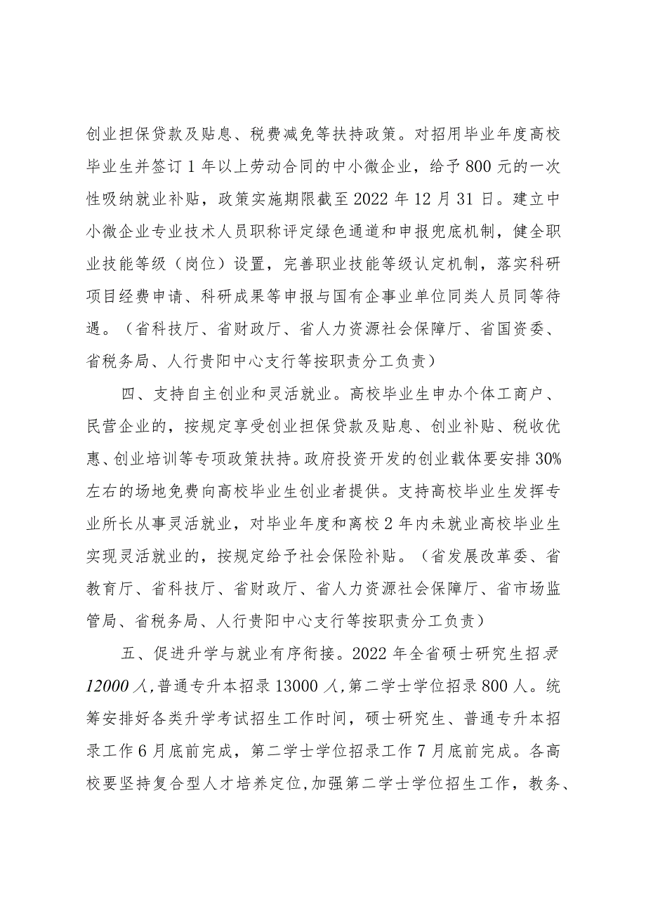 贵州省促进2022年高校毕业生就业创业二十条措施.docx_第2页