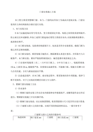 门窗安装施工方案.docx