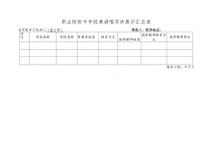 职业院校中华经典诵唱写讲展示汇总表.docx