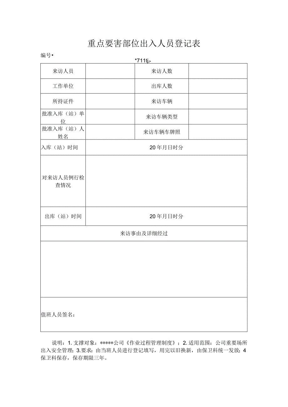重点要害部位出入人员登记表.docx_第1页