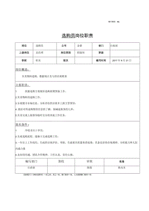 采购员岗位职责.docx