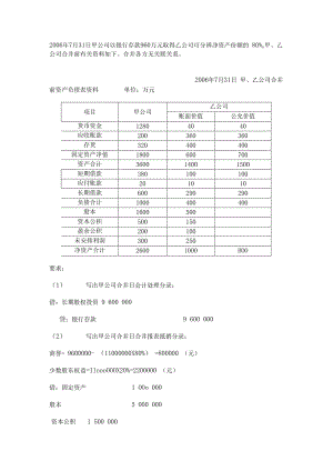 2023年电大网上答题任务一高级财务会计作业答案.docx