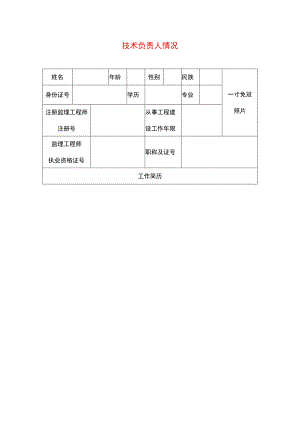 监理企业技术负责人简历.docx