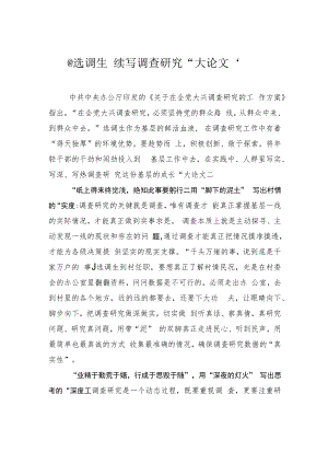 @选调生 续写调查研究“大论文”.docx