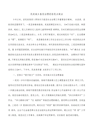 民政城乡基层治理经验亮点做法.docx