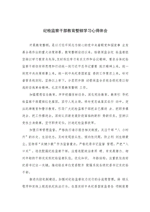 纪检监察干部教育整顿学习心得体会精选（共六篇）汇编供参考.docx