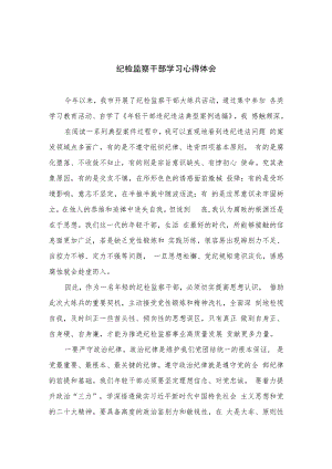 纪检监察干部学习心得体会(精选六篇模板).docx