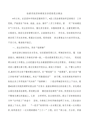 检察系统目标绩效任务经验亮点做法.docx