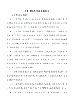 乡镇干部纪律作风自查自纠总结.docx