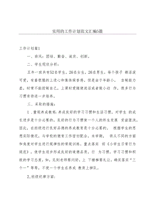 实用的工作计划范文汇编5篇.docx