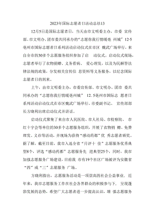 2023年国际志愿者日活动总结13.docx