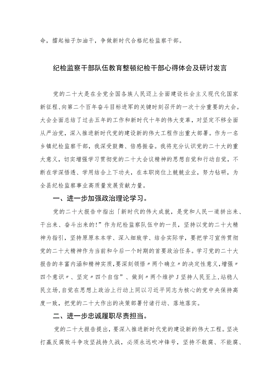 纪检干部队伍教育整顿心得体会精选(通用六篇).docx_第2页