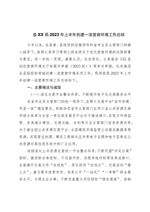 局2023年上半年创建一流营商环境工作总结.docx