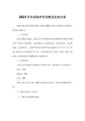 2023年市容秩序专项整治实施方案.docx