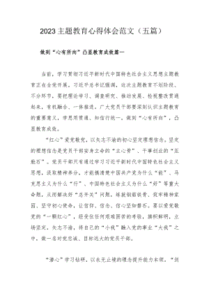 2023主题教育心得体会范文（五篇）.docx