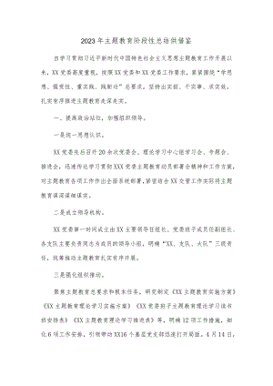 2023年主题教育阶段性总结供借鉴.docx