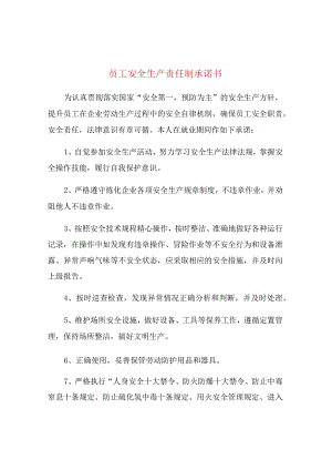 员工安全生产责任制承诺书.docx