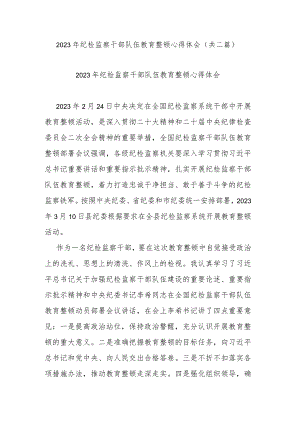 2023年纪检监察干部队伍教育整顿心得体会(共二篇).docx